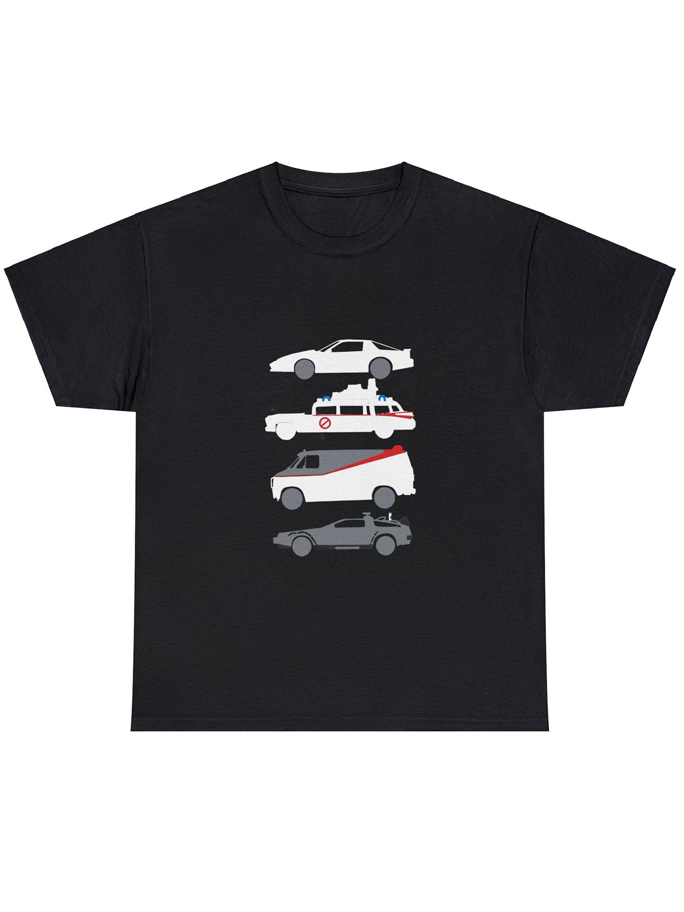 

Unisex s Casual Cotton T-Shirt with Unique Car Print - Short Sleeve, Round Neck, Machine Washable XL