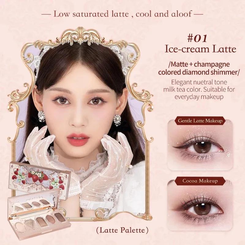 

Flower Knows Strawberry Rococo Eyeshadow Pressed Glitter 5 Color Eye Shadow Creamy Texture Natural Bronze Cosmetic Eye Shadows ализарин красный