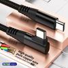 60W 3A USB-C auf Typ-C Schnelllade-Geflechtdatenkabel 90-Grad-Rechtwinkel für iPhone 15 Plus Pro Max Android für iPad