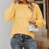 Women's Fashion Casual Fall Winter Solid Color Print Long Sleeve O-Neck Sweaters
