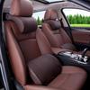 Leather Memory Foam Car Headrest Neck and Lumbar Support Pillow