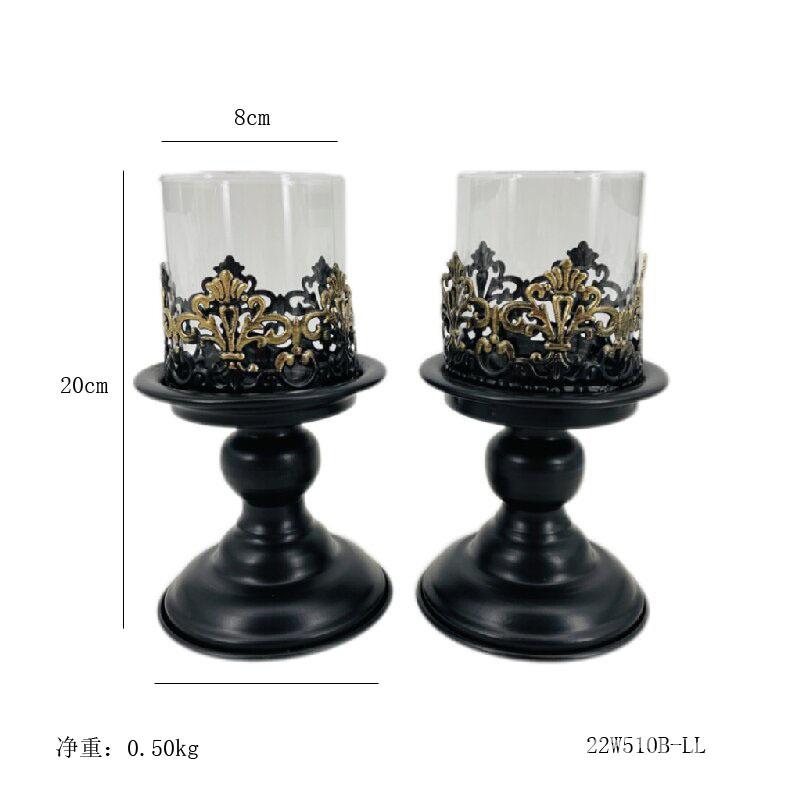 Vintage Iron Candle Holder Aromatherapy Cup Candlestick for Candlelight Dinner Home Decor And Shooting Props