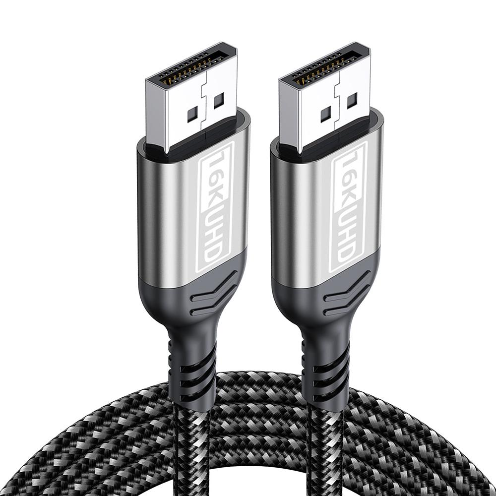 16K DP 2.1 Video Cable, 80Gbps Transfer Rate, 12Bit HDR & VRR Support, Displayport Cord For TV PC Monitor PS5 Xbox Multiple Lengths 1M 2M 3M 5M
