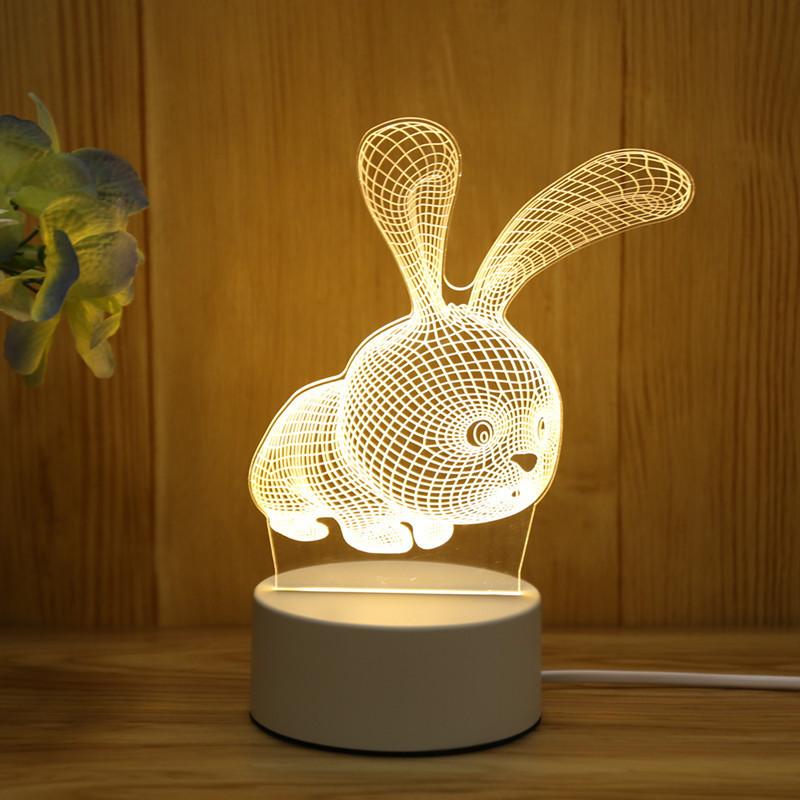 USB 3D LED Nachtlicht Tischlampe für Zuhause Schlafzimmer Dekor warmes Licht