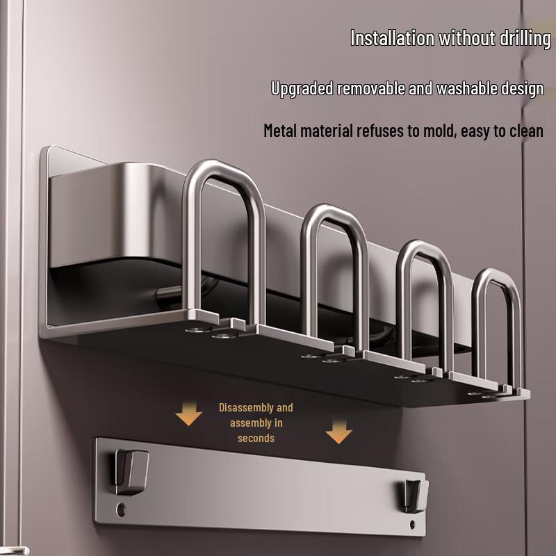 Baihan Wall-Mounted Aluminum Toothbrush Holder with Cups
