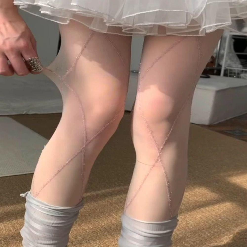 Mesh Design Fishnet Stockings Jacquard Small Flowe Hollowed Out Pantyhose  Women Use