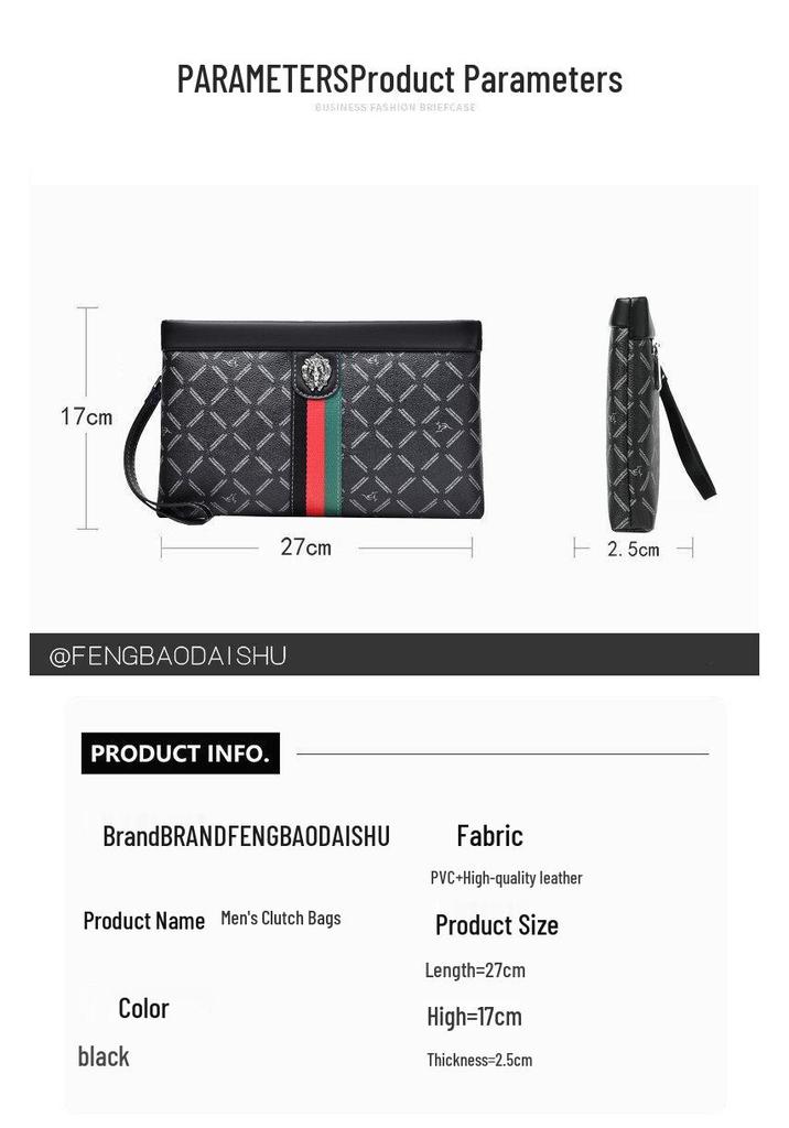 Luxury Men's Business Casual Clutch Bag - Stylish Large-Capacity Envelope Handbag