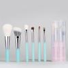Portable 6-Piece Makeup Brush Set, Soft Mini Roll-Up Tube, Eyeshadow Brush, Blush, Foundation, And Contour Brush Tools.