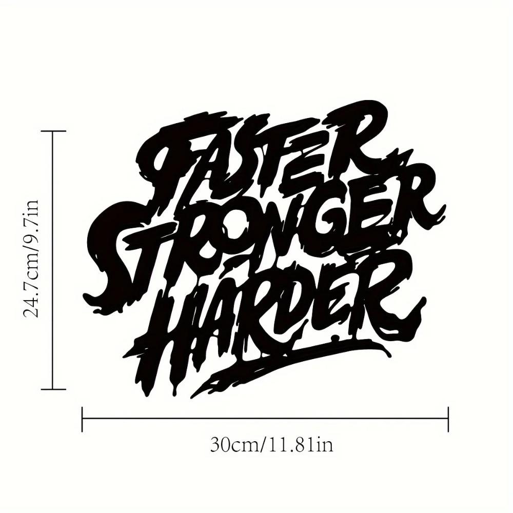 Faster Stronger Harder Metal Wall Art Inspirational Quote for Office Motivational Wall Decor Perfect Gift for Motivation