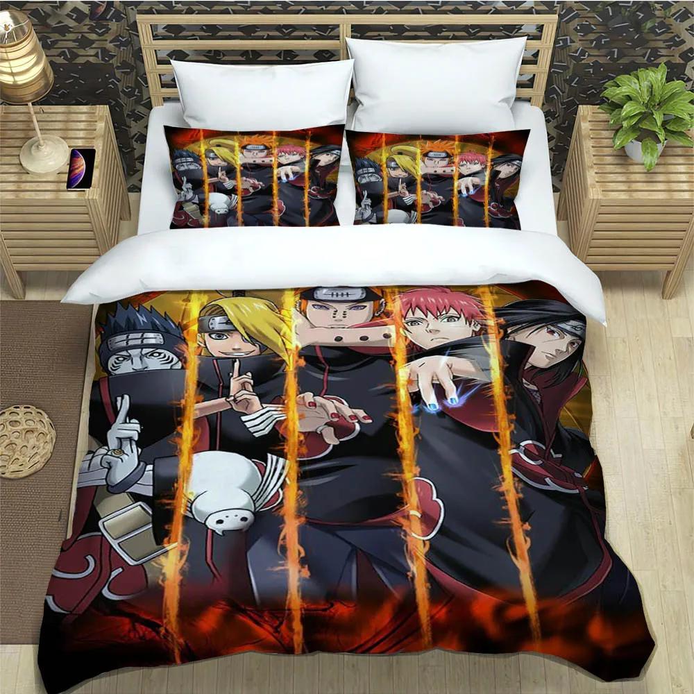 Cartoon N-Naruto Bedding Sets Exquisite Bed Supplies Set Duvet Cover Bed Comforter Set Bedding Set Luxury Birthday Gift