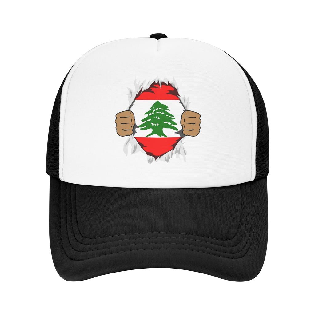 Lebanese Lebanon Flag Mesh Baseball Cap Adult Sport Sun Caps Hats Adjustable Summer Trucker Hats