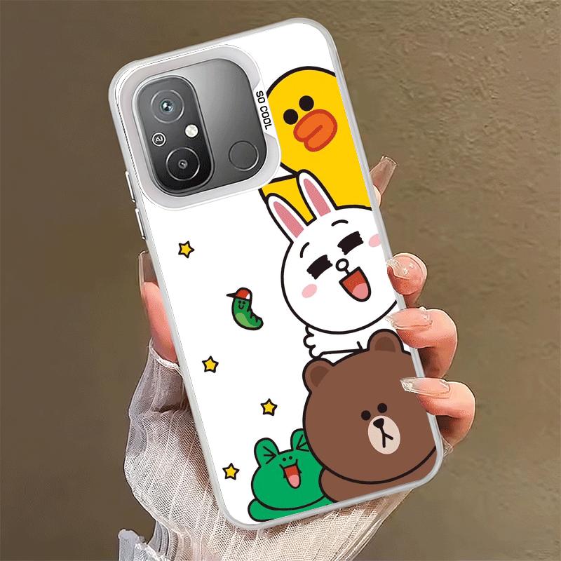 Cartoon Bear Brown Rabbit Soft Phone Case for Xiaomi Redmi 15C 15 14C 13C 12C Poco X5 X6 X7 Pro X3 F8 F7 Ultra M8 13 12 Cover Ba
