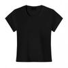 Short-sleeved CottonT-shirt 2026 Summer Simple Casual Slim New Plain Round-neck Pullover Basic Style Tops Women's Clothing