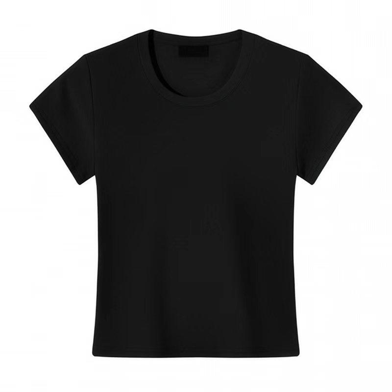 Short-sleeved CottonT-shirt 2026 Summer Simple Casual Slim New Plain Round-neck Pullover Basic Style Tops Women's Clothing