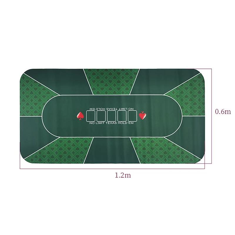 60x120cm Anti-slip Poker Layout Mat Texas Hold em Table Pad Rubber Poker Table Mouse Mat Office Keyboard Gaming Tablecloth 600x1200mm зелёный