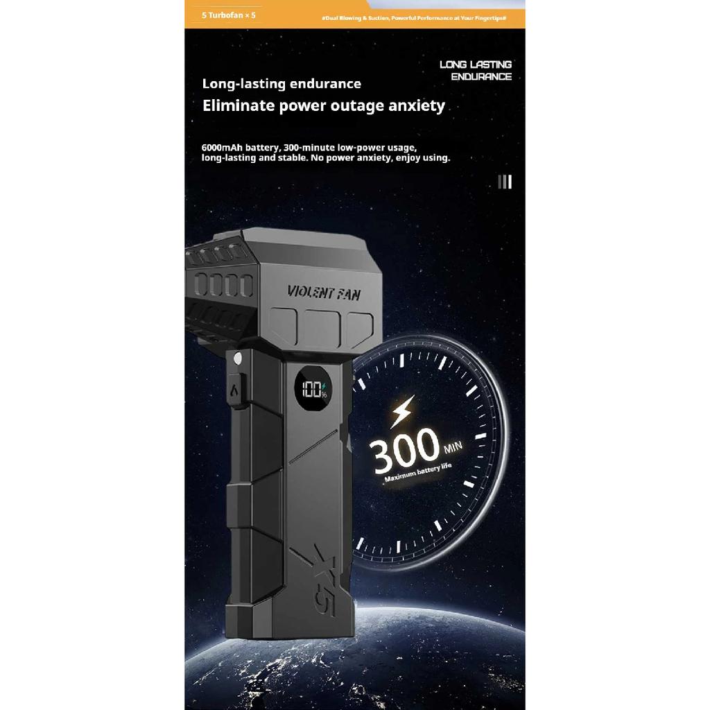 990000RPM Powerful Air Blower Turbo Blower Brushless Motor Turbo Fan Wind Speed 75m/s 10000mAh with LED display Air duster