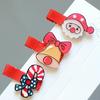 2022 Christmas Holiday Hair Accessories Set: Red Rubber Band, Resin Acrylic Side Clip, Baby Bangs Clip