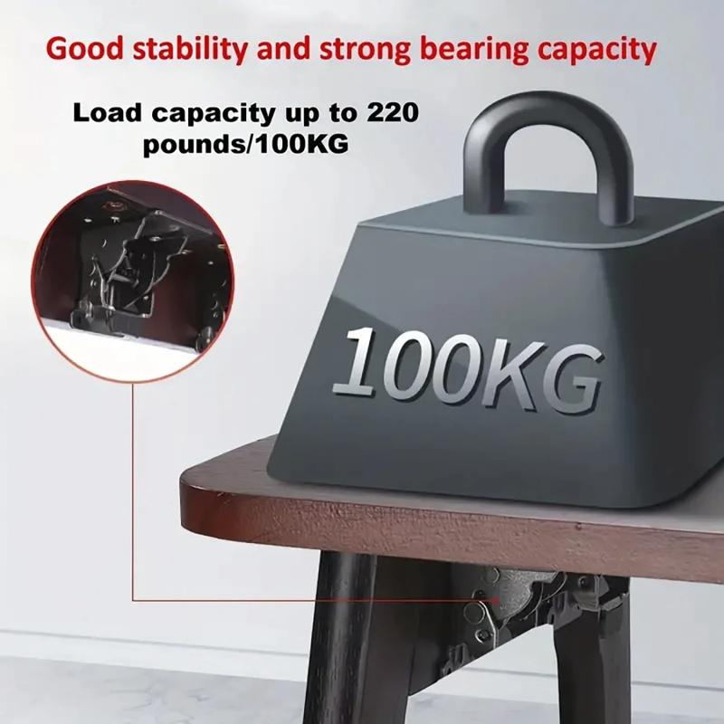 2 /4 Pack Folding Brackets,Self-Locking Extension Support Bracket Foldable Self Lock Hinges with Screws for Table Bed Leg Feet