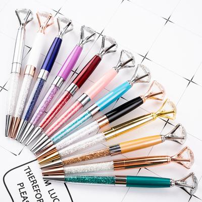 1 Piece Metal Office School Stationery Office Supplies Spinning Crystal Diamond Rose Gold Wedding  Ballpoint Pen