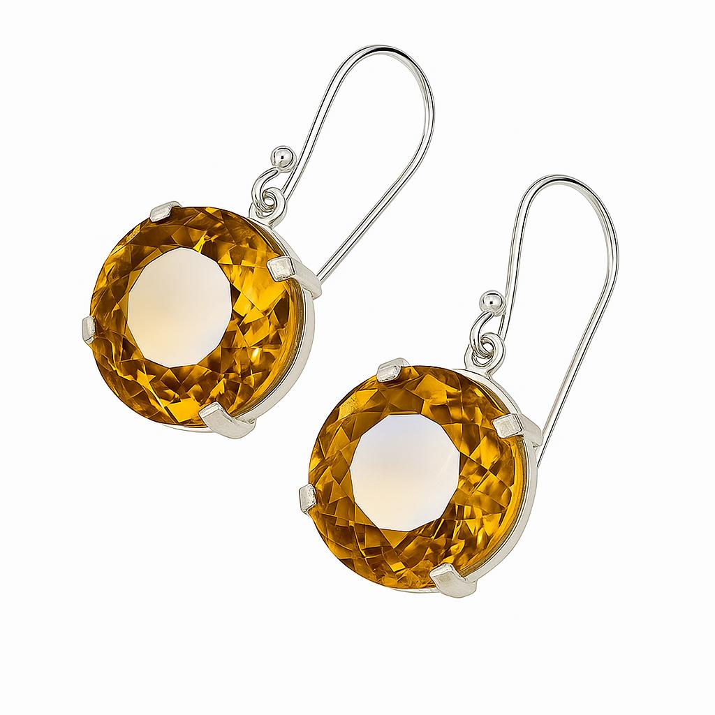 

СЕРТИФІКОВАНИЙ A+ Натуральний 72 Ct 7 Кольоровий Олександрит Круглий Камінь Пара Сережок AI-132-NS 17.5 mm approx.