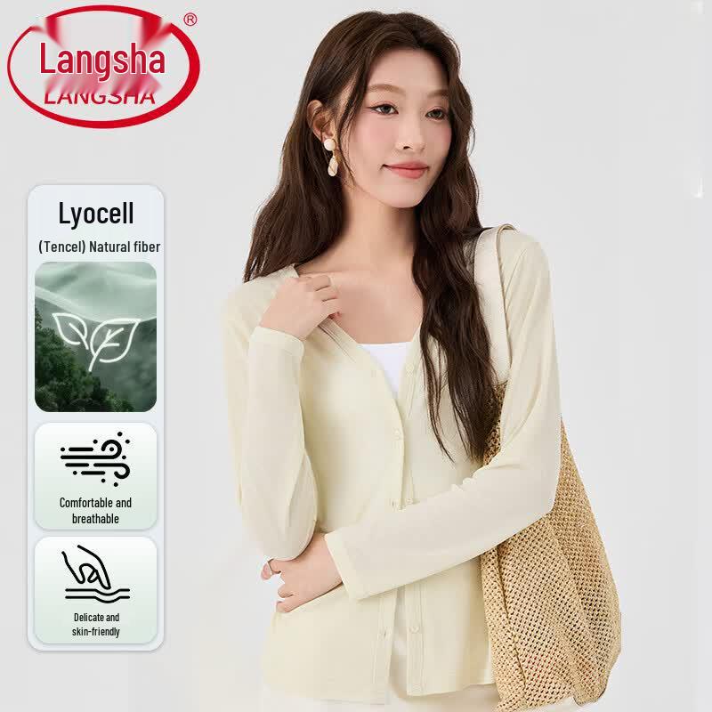 Women s Summer Lyocell Blend Sun Protection Knit Cardigan L