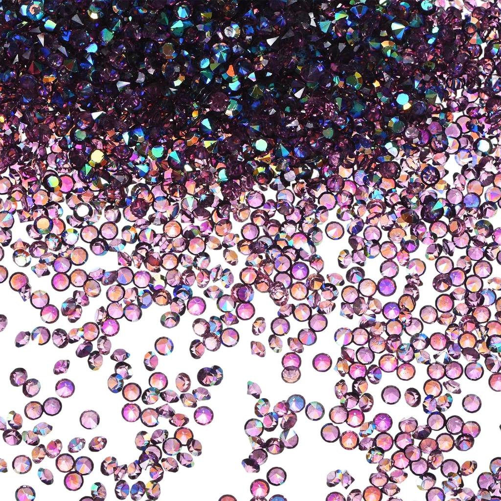 3600-Pack Acrylic Diamonds, 0.12 Inch/3mm Wedding Table Scatter Confetti Crystals for Vase Fillers/Art Craft, Acrylic Diamonds Gems [White AB]
