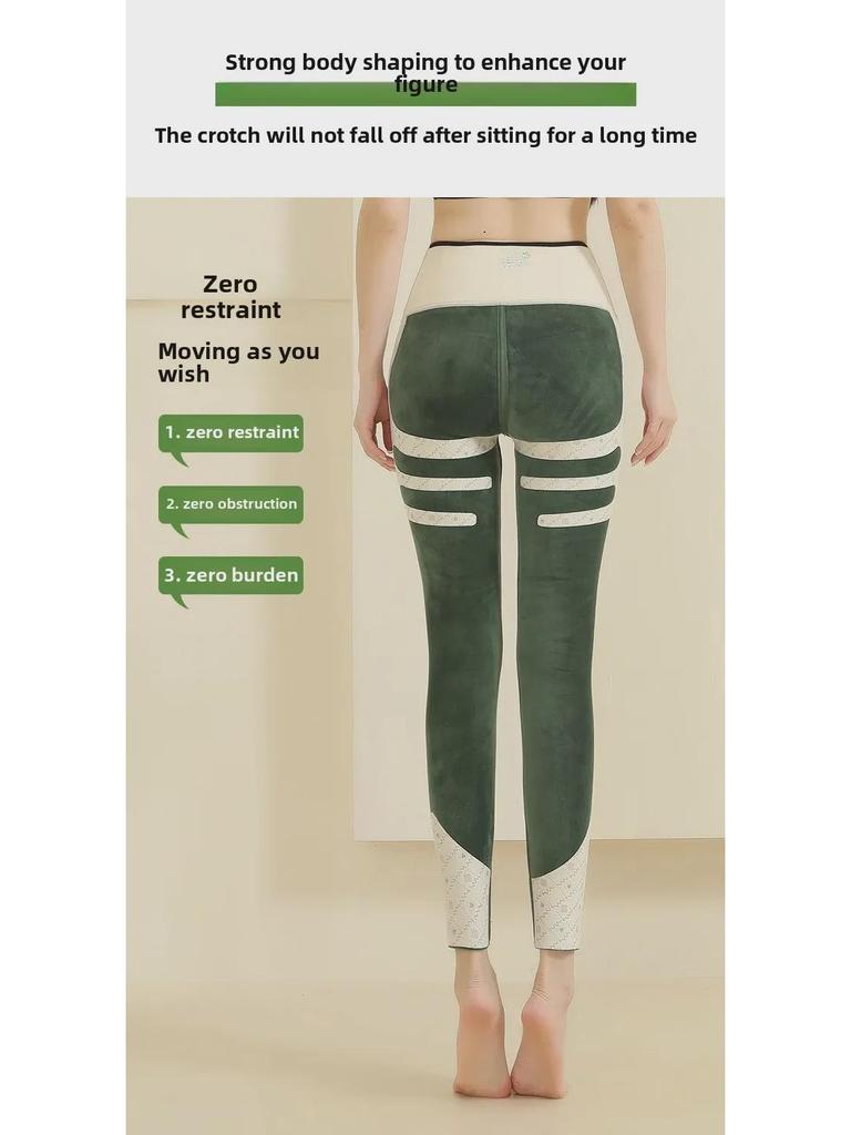 High-Waist Velvet-Lined Barbie Pants for Autumn/Winter – Hip-Lifting, Warm 600g Shark Pants