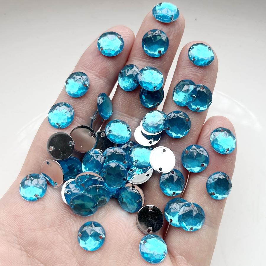 50pcs 10mm Circular Sewing Rhinestone Scrapbook Suitable for Dress Decoration, Diy Jewelry Making and Decoration