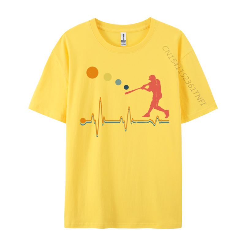 Unisex Unisex Boys Baseball Heartbeat Funky Student TShirt Normal Funny Tops Tees All Cotton Summer Tshirts Drop Shipping