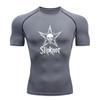 Men's Quick Dry Compression Athletic T-Shirt, Punk Skull Sta