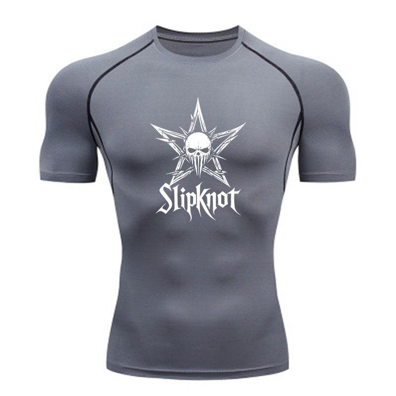 Men's Quick Dry Compression Athletic T-Shirt, Punk Skull Sta