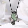 Ciondolo in cristallo naturale, collana gufo intarsiata con ametista, gioielli, Regalo di Natale, Regalo di San Valentino, Regalo per fidanzata, Regalo di compleanno