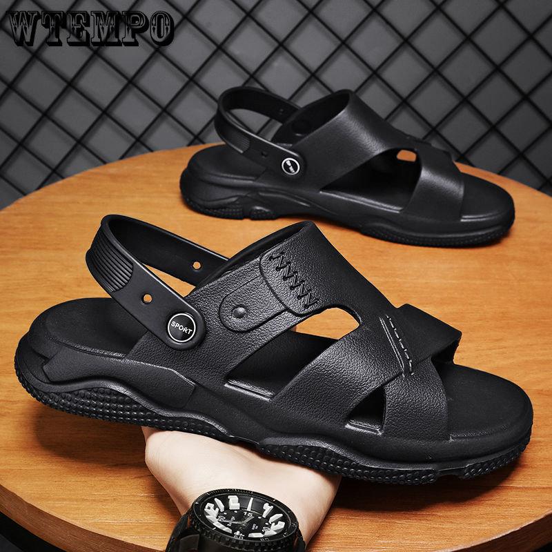 WTEMPO Herre Sommersandaler Tykk Bunn Hul Myk Bunn Slides Utendørs Strandsko Innendørs Tøfler Sklisikre Tursko