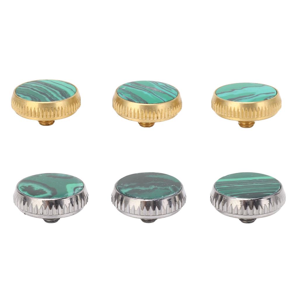 3 Pcs Trumpet Valve Cap Embedded Green Standard Metal Finger Button Trumpet Valve Replacement Parts