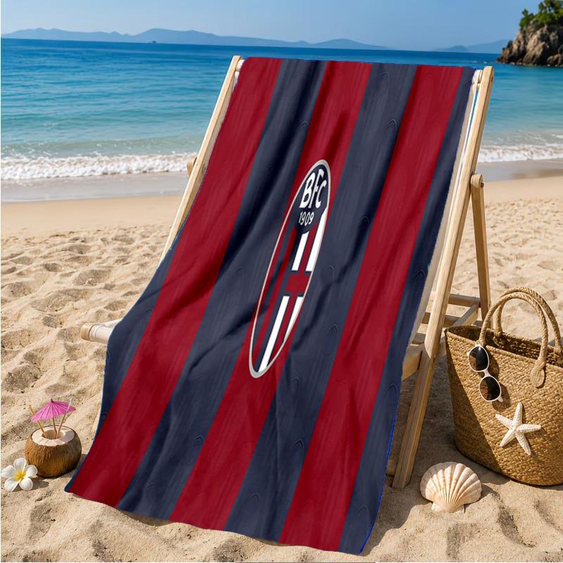 Bologna Crest Design Beach Towel Microfiber Beach Towel, Lightweight and Quick-Dry, for Summer Travel, Swimming Pool Fan Birthday Gift