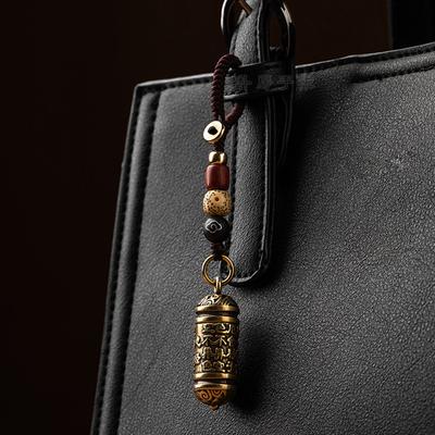 Tibetan Buddhism Chinese Sutra Bottle Car Key Chain Pendants Jewelry Lucky