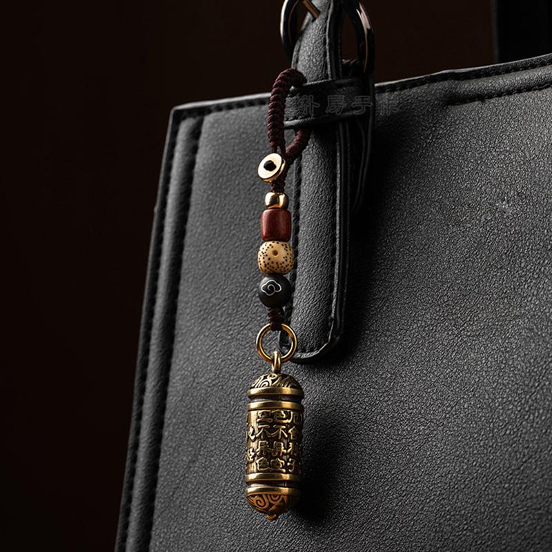Tibetan Buddhism Chinese Sutra Bottle Car Key Chain Pendants Jewelry Lucky