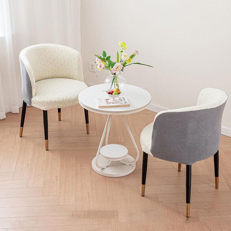 1PC Jacquard Circular Backrest Chair Cover Elastic Dustproof Dining Chair Cover Office Chair Seat Cover Home Decoration