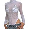 Luxurious Pearls Body Chain Bra with Neck Hanging Design Evening Party Accessories for a Sophisticated Look