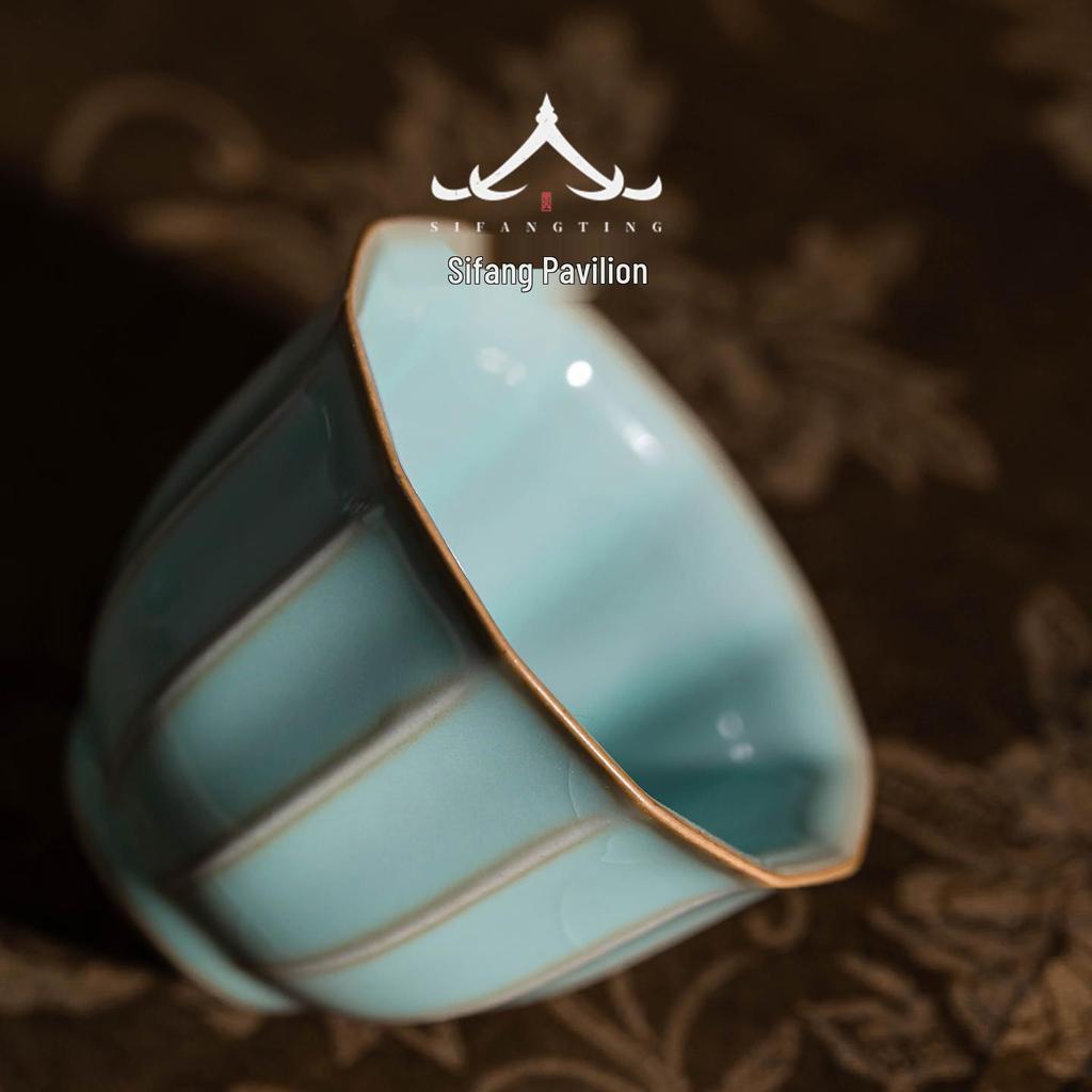 Ru Kiln Celadon Ceramic Tea Cup - Handmade Gongfu Single Master Cup