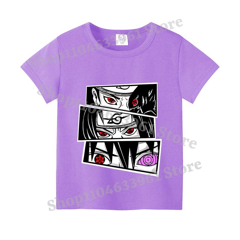 Narutos T-shirt Children Clothing Boy Girl Japanese Manga Pattern Short Sleeve Kid Cartoon Casual Sports Cotton Tee Home Clothes