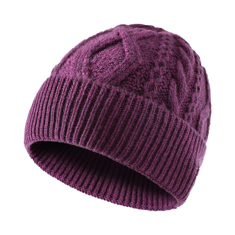 Knitted hat men's wool winter warm ear protection wool hat scarf set women's outdoor anti-cold