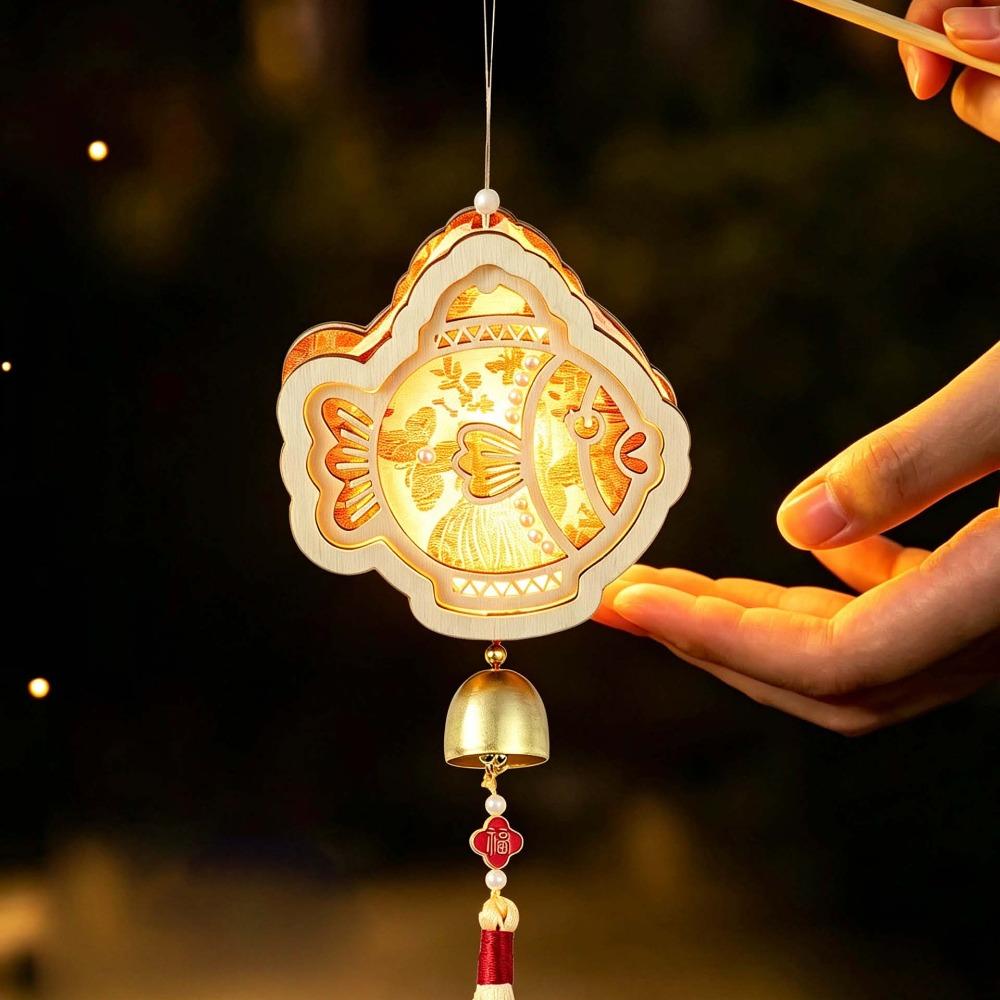 Handmade Fabric Lamp Kit Glowing Mid Autumn Craft Windchime Lantern DIY  Gifts
