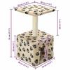VidaXL Cat Tree with Sisal Scratching Posts 55 Cm Beige Paw Print