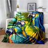 3D Parrot Cute Printed Blankets Picnic Blanket Warm Flannel Blankets Soft and Comfortable Blanket Bed Linings Birthday Gift
