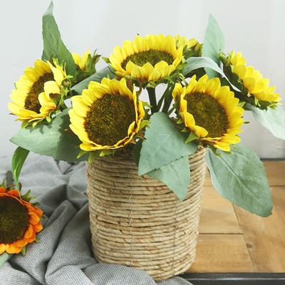 6 Adet Yapay Ayçiçeği Sahte Çiçek Buketi Ayçiçeği Dekor İpek Çiçekler Ev Mutfak Oturma Odası Masa Orta Süsleri Ofis Boho Dekor