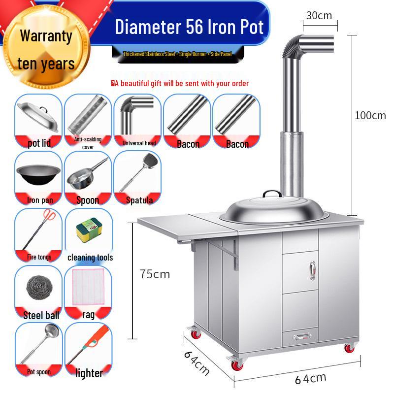 Jiusun Stainless Steel Mobile Smokeless Wood Stove