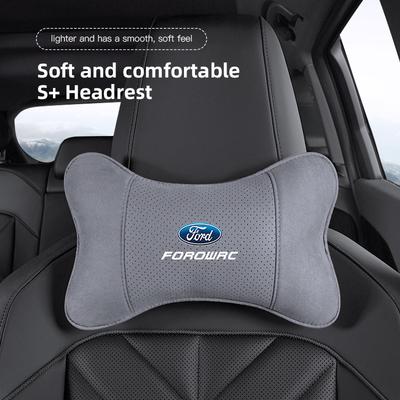 Car Seat Headrest Soft Suede Neck Pillow For Focus Fiesta Mondeo Explorer Transit Kuga Auto Interior Aaccessories Keychain