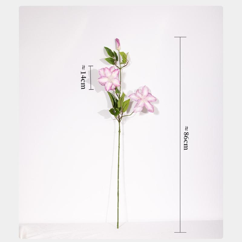 5pcs Artificial Flower 86cm Cream Clematis Branch Home Living Room Decoration Fake Flowers Simulated Creams Clematises Plant