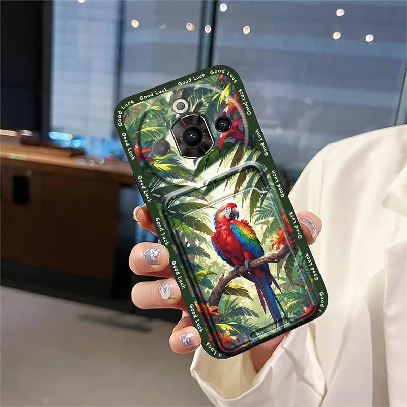 Waterproof Back Cover Phone Case For ZTE Nubia Focus Pro 5G Card slot Graffiti Silicone Dirt-resistant TPU Anti-knock